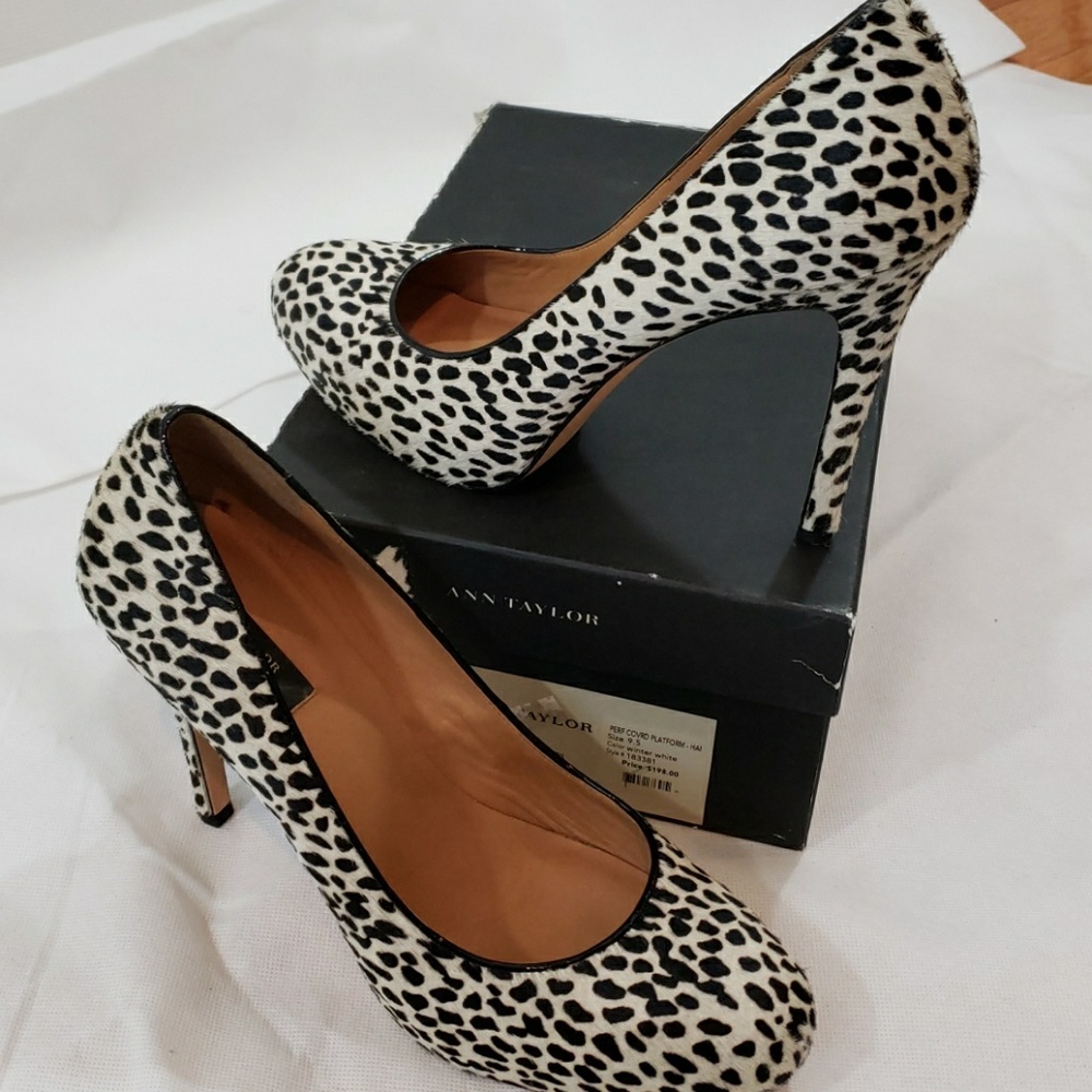 Ann Taylor Pony Hair Animal Print Pump 9.5
